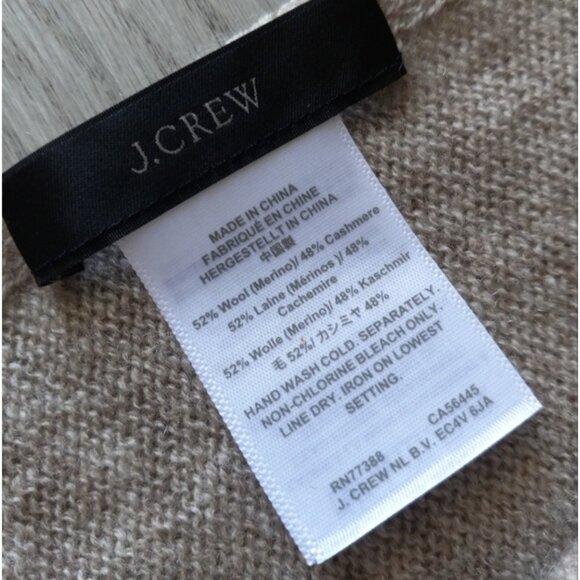 J. Crew Cashmere Wool Poncho In Heather Birch Tan OS Quiet Luxury - Picture 7 of 15